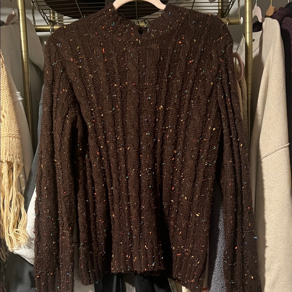 Callahan Brown Cable Knit Sweater